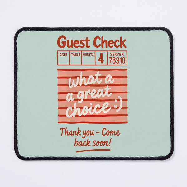 Item preview, What a Great Choice Retro Guest Check Typography Artwork designed and sold by SuccessHunters.