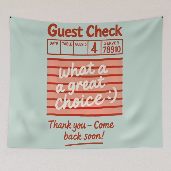 Item preview, What a Great Choice Retro Guest Check Typography Artwork designed and sold by SuccessHunters.