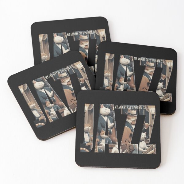 Item preview, My and my cats passion is jazz, a funny gift for a cat and jazz lover designed and sold by miro-bob-design.