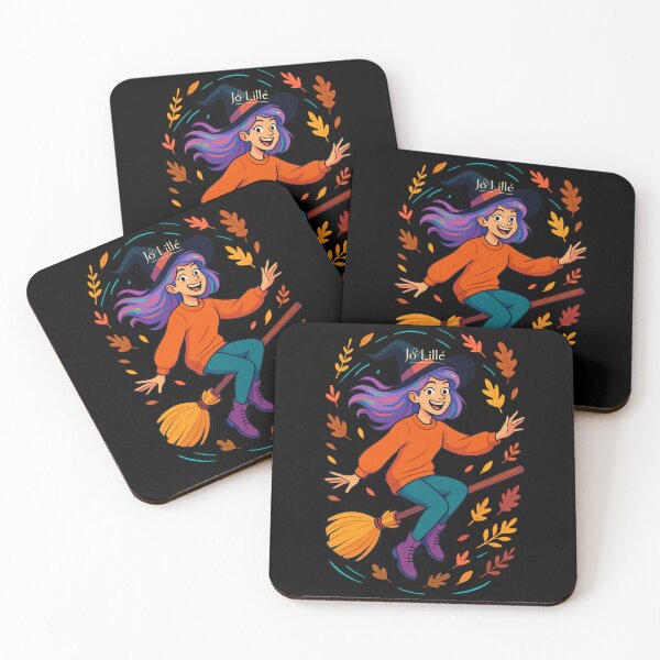 Item preview, Autumn Witch Flying – Cute Halloween Cozy Magic Art designed and sold by jolille.