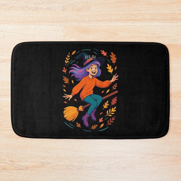 Item preview, Autumn Witch Flying – Cute Halloween Cozy Magic Art designed and sold by jolille.