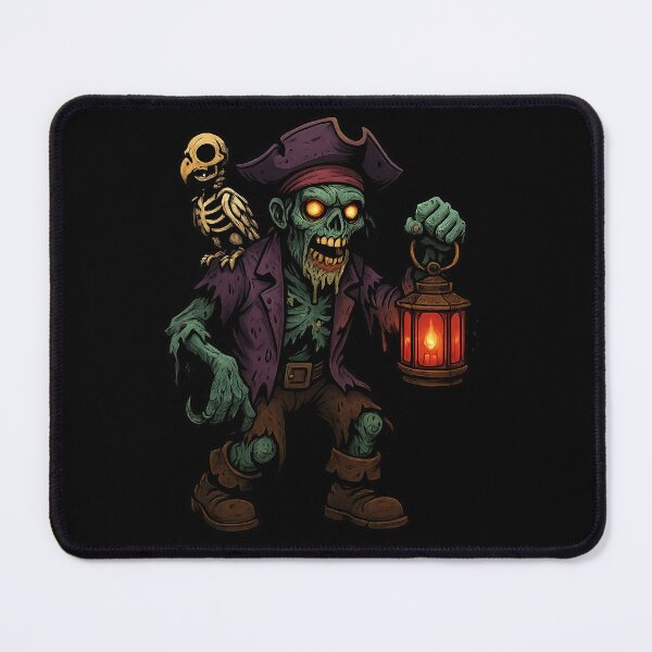 Item preview, Zombie Pirate with Skeletal Parrot and Red Lantern designed and sold by Everyday Motif.