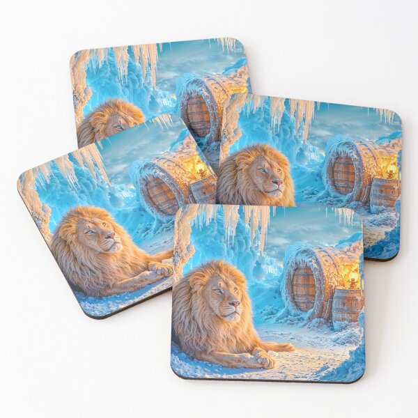 Item preview, Lion in an Ice Cave guarding a barrel by lantern light designed and sold by AngelottiCR.