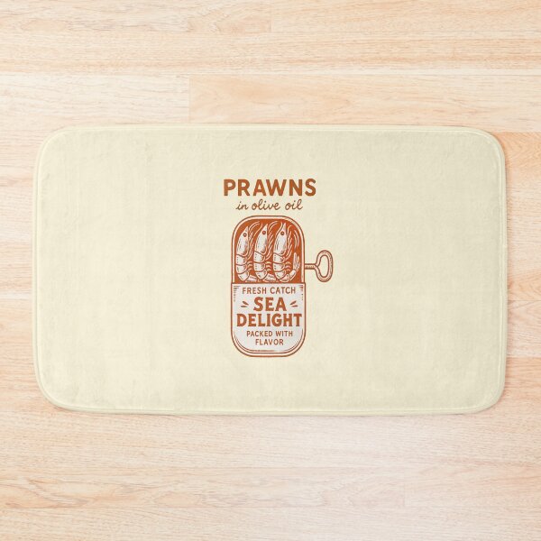 Item preview, Prawns in Olive Oil Retro Seafood Illustration designed and sold by SuccessHunters.