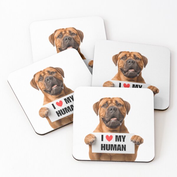 Item preview, Cute Mastiff dog with Signboard I love my Human  designed and sold by LazyOwlStore.