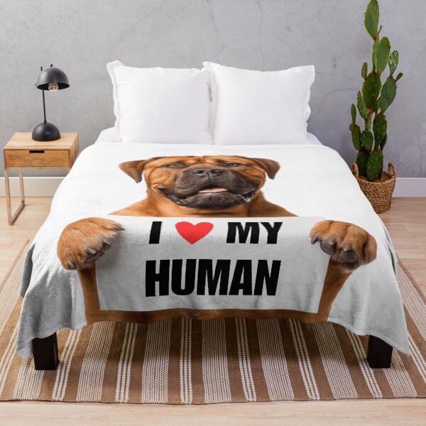 Item preview, Cute Mastiff dog with Signboard I love my Human  designed and sold by LazyOwlStore.