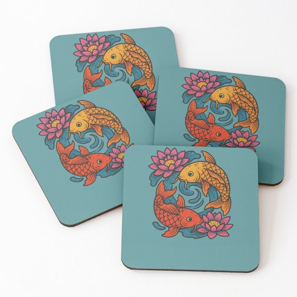 Item preview, Koi and Lotus Flowers  designed and sold by FrictionMaxxing.