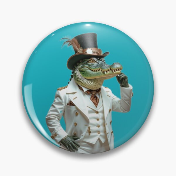 Item preview, A crocodile wearing white steampunk clothing. designed and sold by gr8Waltino.