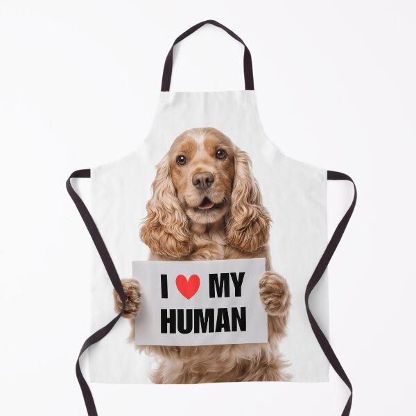 Item preview, Cute English Cocker Spaniel with Signboard I love my Human designed and sold by LazyOwlStore.