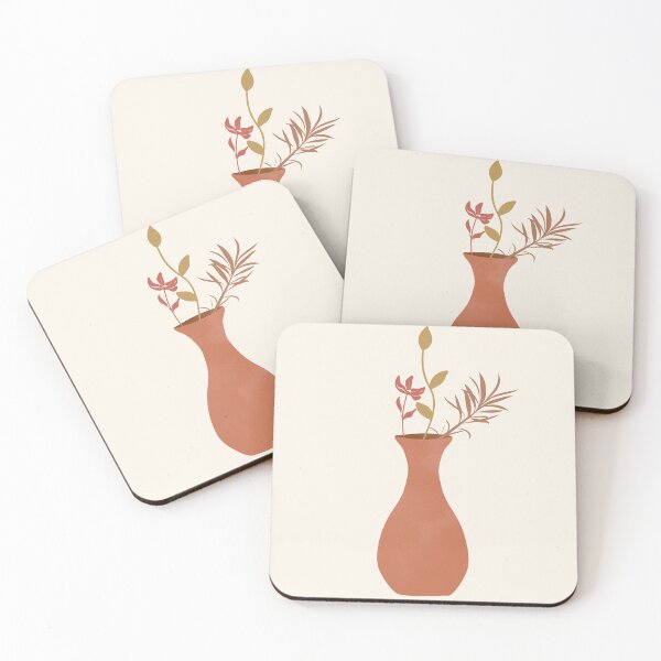 Item preview, Minimalist Terracotta Vase with Botanical Art in Earthy Tones designed and sold by NiceDigital.