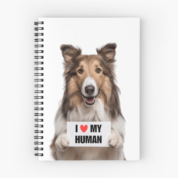 Item preview, Cute Collie dog with Signboard I love my Human  designed and sold by LazyOwlStore.