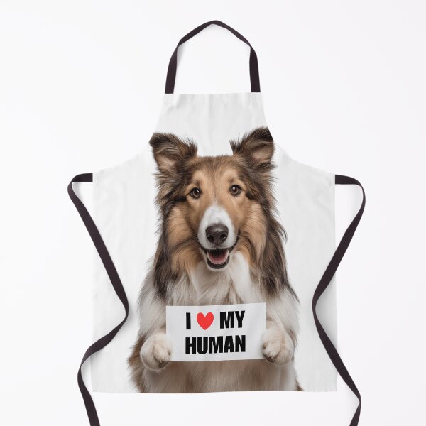 Item preview, Cute Collie dog with Signboard I love my Human designed and sold by LazyOwlStore.