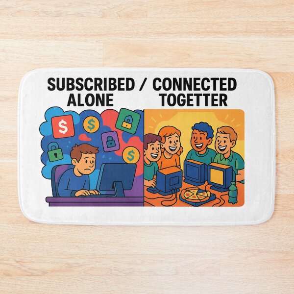 Item preview, Funny Retro Gaming LAN Party vs Subscriptions designed and sold by Not-Only-You.