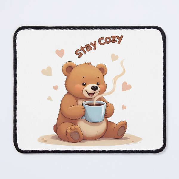 Item preview, Stay Cozy Cute Bear Autumn Coffee Design designed and sold by Pixel--Threads.
