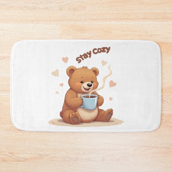 Item preview, Stay Cozy Cute Bear Autumn Coffee Design designed and sold by Pixel--Threads.