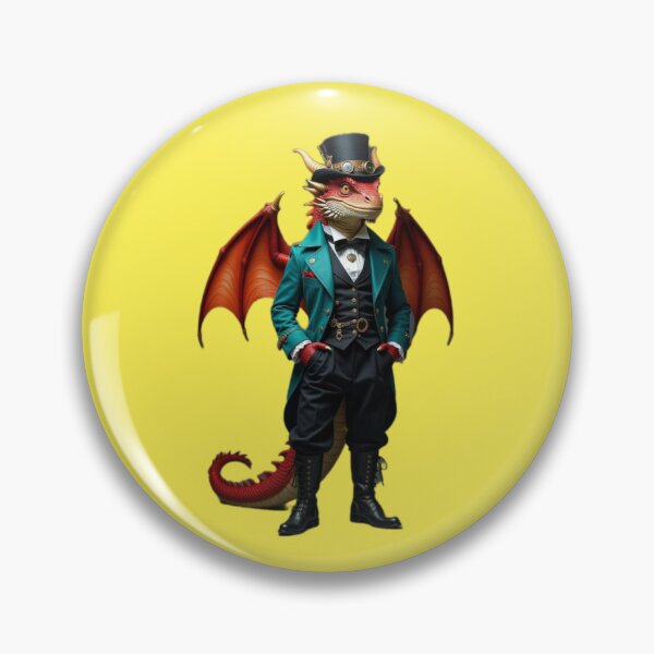 Item preview, A red winged dragon wearing steampunk clothing. designed and sold by gr8Waltino.