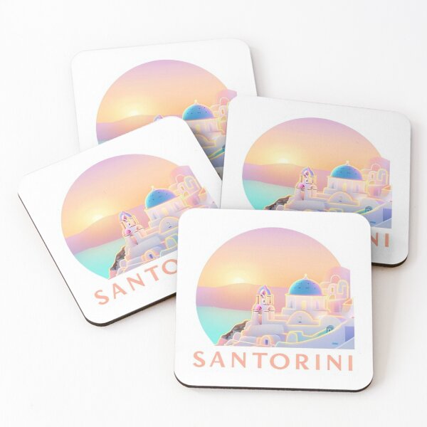 Item preview, Santorini Sunset Sticker – Cycladic Glow Gift Edition designed and sold by Imaginarium of Chaos falcon88 .