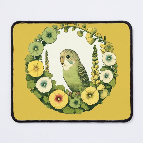 Item preview, Colorful Floral Parakeet Art for Bird Lovers and Nature designed and sold by FrictionMaxxing.