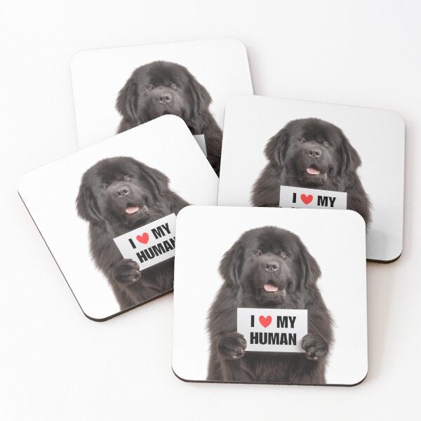 Item preview, Cute Newfoundland dog with Signboard I love my Human  designed and sold by LazyOwlStore.