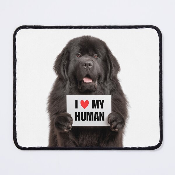 Item preview, Cute Newfoundland dog with Signboard I love my Human designed and sold by LazyOwlStore.