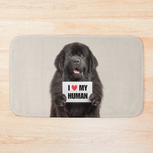 Item preview, Cute Newfoundland dog with Signboard I love my Human  designed and sold by LazyOwlStore.