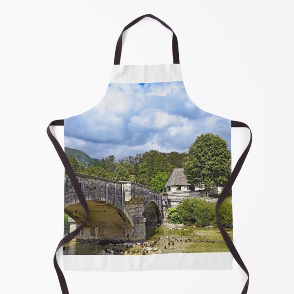 Item preview, Old stone bridge and church,Ribcev Laz,Bohinj Lake, Slovenia designed and sold by goceris.
