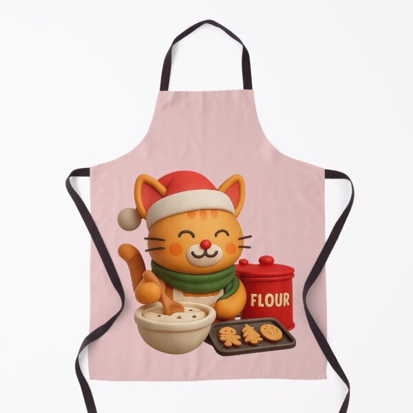 Item preview, Christmas Baking Cat. Chat pâtissier de Noël designed and sold by Drawingshirts.
