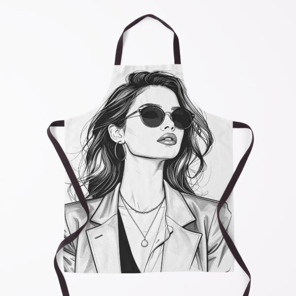 Item preview, Young woman with sunglasses long hair pencil drawing designed and sold by LiskoDesign.