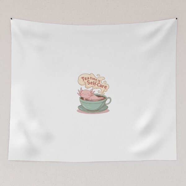 Item preview, "Tea Time Is Self-Care" Axolotl in Teacup designed and sold by MemGraphicss.