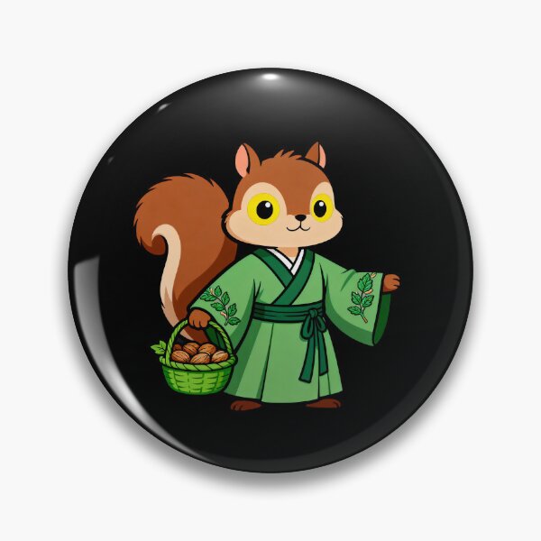 Item preview, Squirrel in Green Robe with Nut Basket designed and sold by LuckCraftStudio.