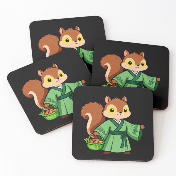 Item preview, Squirrel in Green Robe with Nut Basket designed and sold by LuckCraftStudio.