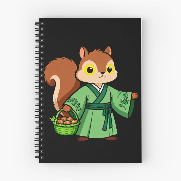 Item preview, Squirrel in Green Robe with Nut Basket designed and sold by LuckCraftStudio.
