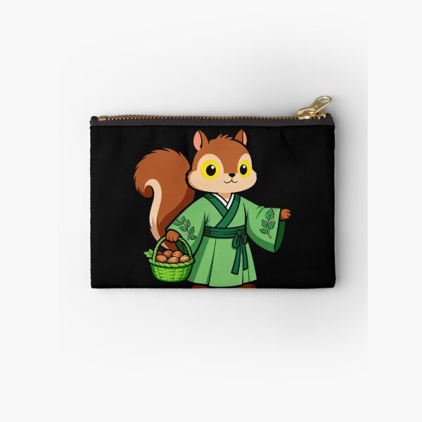 Item preview, Squirrel in Green Robe with Nut Basket designed and sold by LuckCraftStudio.