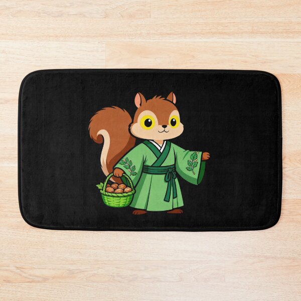 Item preview, Squirrel in Green Robe with Nut Basket designed and sold by LuckCraftStudio.