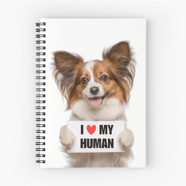 Item preview, Cute Papillion dog with Signboard I love my Human  designed and sold by LazyOwlStore.