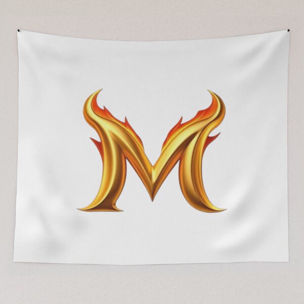 Item preview, Golden Flame Letter M – Luxury 3D Alphabet Design designed and sold by 1TruthMatrix.