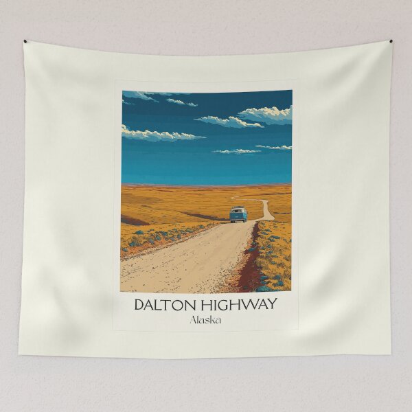 Item preview, Dalton Highway Alaska Retro Travel Art | Remote Arctic Road Trip Illustration designed and sold by TuncGK.