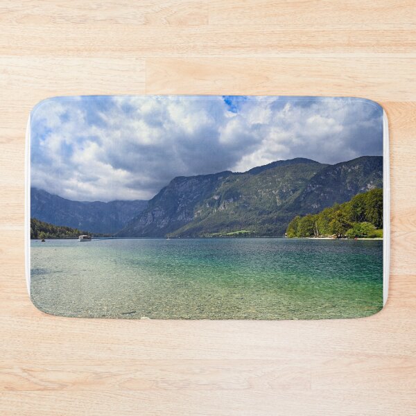 Item preview, Bohinj Lake, Slovenia. Landscape of the lake with green water,forest and mountains  designed and sold by goceris.
