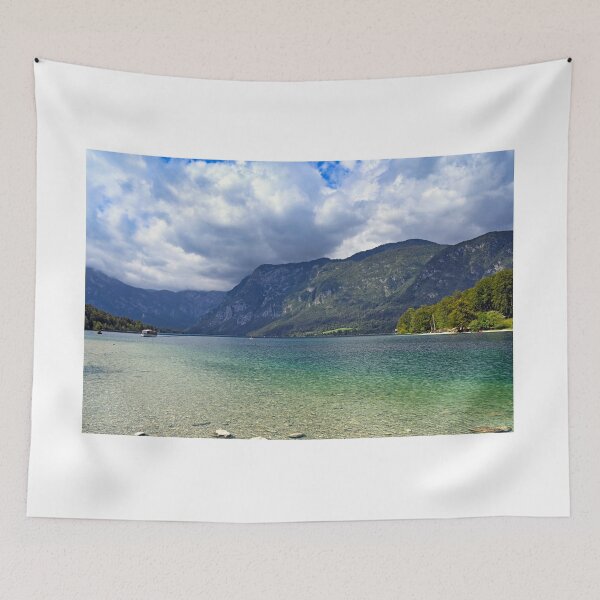 Item preview, Bohinj Lake, Slovenia. Landscape of the lake with green water,forest and mountains  designed and sold by goceris.
