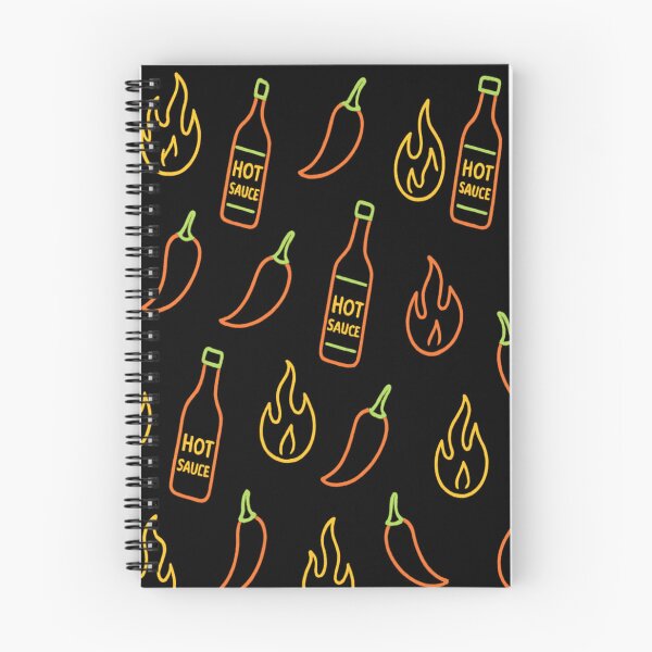 Item preview, Hot Sauce and Pepper Pattern Neon designed and sold by ThoughtsInTheOpen.