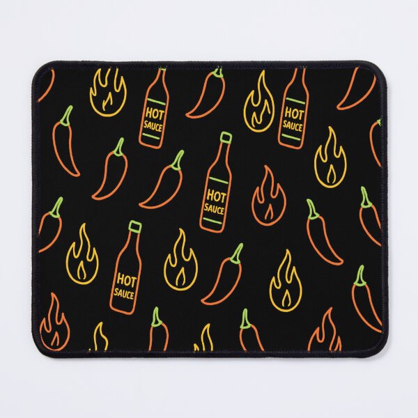 Item preview, Hot Sauce and Pepper Pattern Neon designed and sold by ThoughtsInTheOpen.
