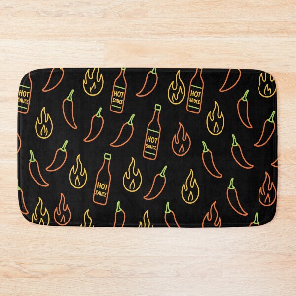 Item preview, Hot Sauce and Pepper Pattern Neon designed and sold by ThoughtsInTheOpen.