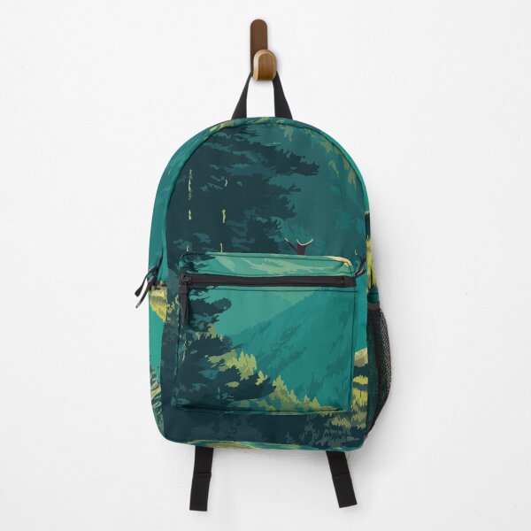 Item preview, Girdwood Alaska Retro Travel Design | Mountain Valley and Wildlife Art designed and sold by TuncGK.