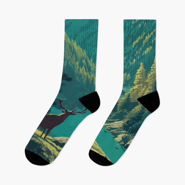 Item preview, Girdwood Alaska Retro Travel Design | Mountain Valley and Wildlife Art designed and sold by TuncGK.