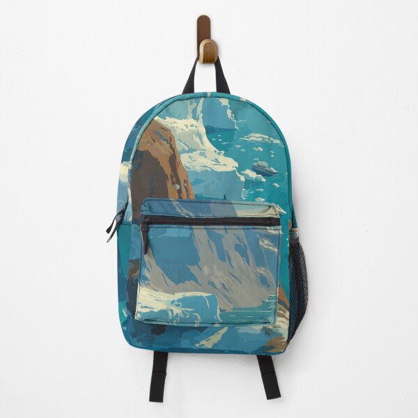 Item preview, Glacier Bay Alaska Vintage Travel Art | Tidewater Glacier National Park Illustration designed and sold by TuncGK.