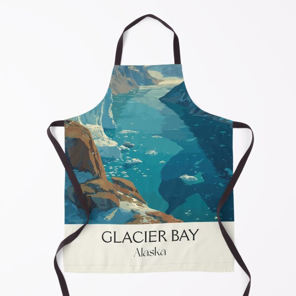 Item preview, Glacier Bay Alaska Vintage Travel Art | Tidewater Glacier National Park Illustration designed and sold by TuncGK.