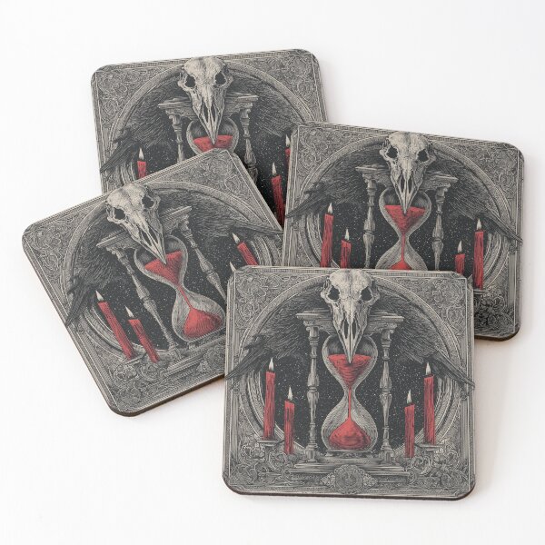 Item preview, Crimson Hourglass – Occult Raven Skull Artwork designed and sold by GravenApparel.