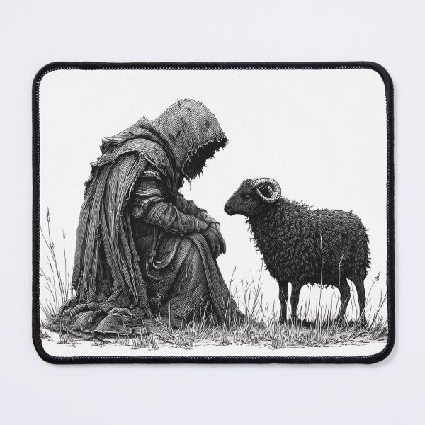 Item preview, The Shepherd and the Lost Sheep | Grunge Gothic Christian Streetwear | Matthew 18:12 designed and sold by Blood Washed Apparel.
