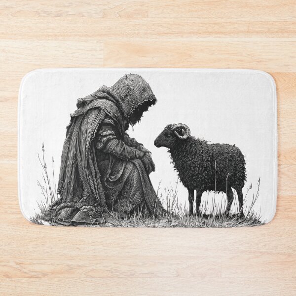 Item preview, The Shepherd and the Lost Sheep | Grunge Gothic Christian Streetwear | Matthew 18:12 designed and sold by Blood Washed Apparel.