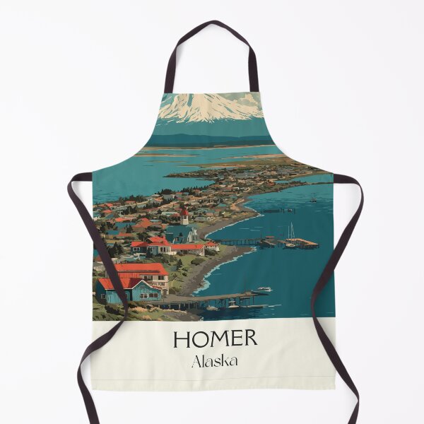 Item preview, Homer Alaska Vintage Travel Art | Kachemak Bay and Homer Spit Illustration designed and sold by TuncGK.